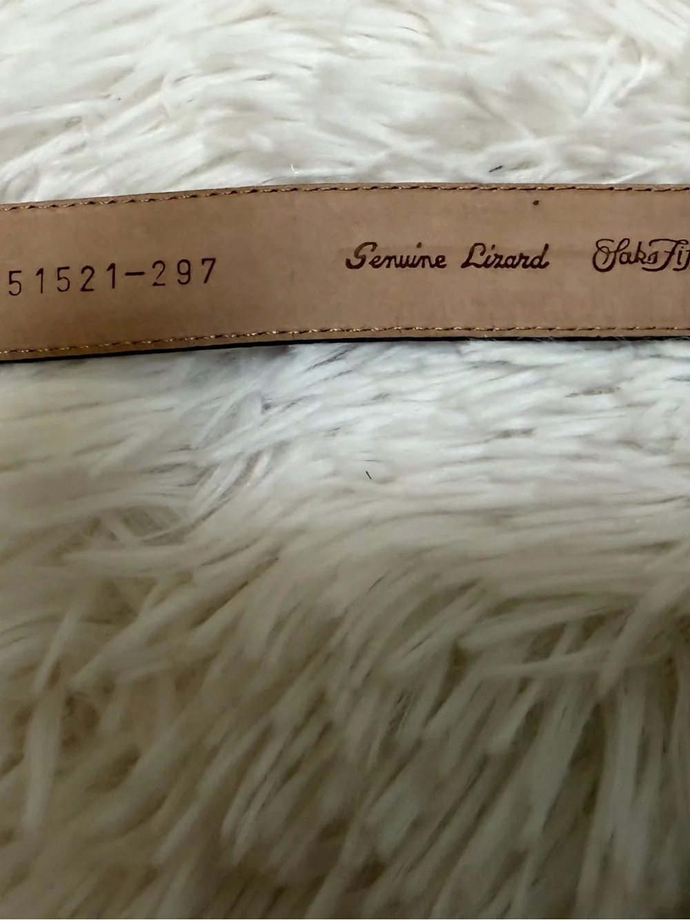 Vintage Saks Fifth Avenue Genuine Lizard Belt Italy Brown Gold Buckle 42 120